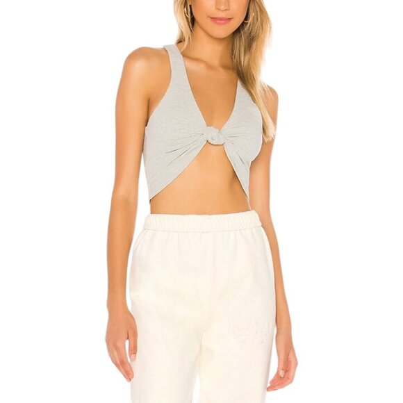 Superdown Annora Knot Top Heather Grey Sz M - Picture 1 of 9